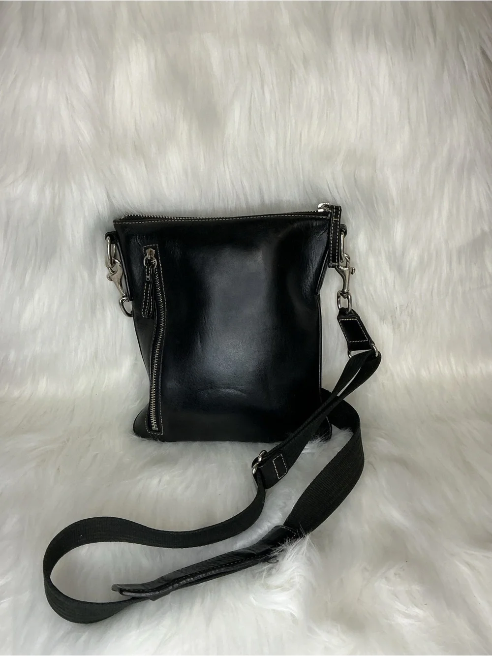 Coach Black Leather Messenger Crossbody Bag Est. 1941